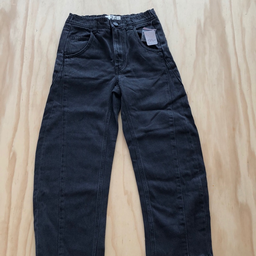Free people black wide-leg jeans size 24 women’s